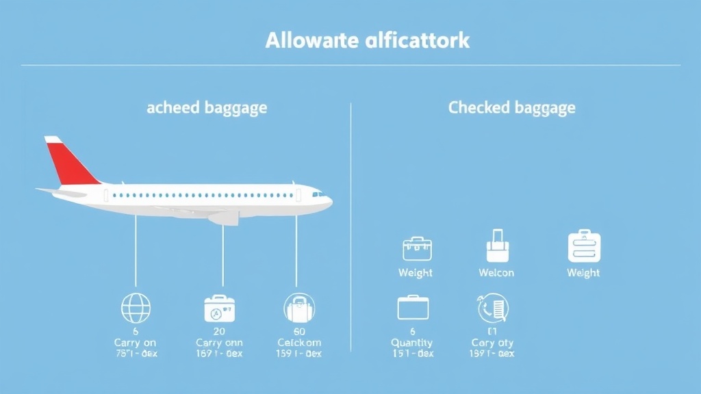 항공기 내부의 화물칸과 기내 수하물 보관 구역을 나타내는 설명형 다이어그램